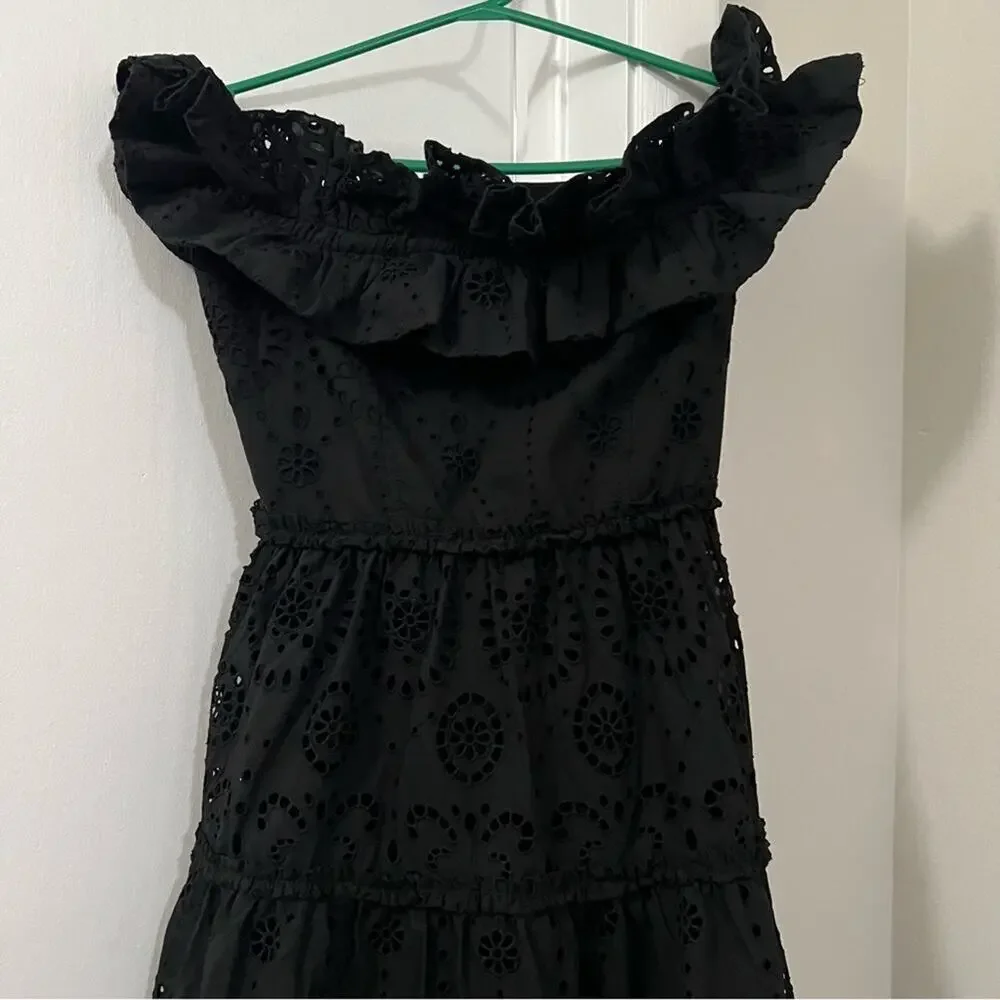 Zara Black Embroidered Dress Size Extra Small XS - Picture 12 of 15